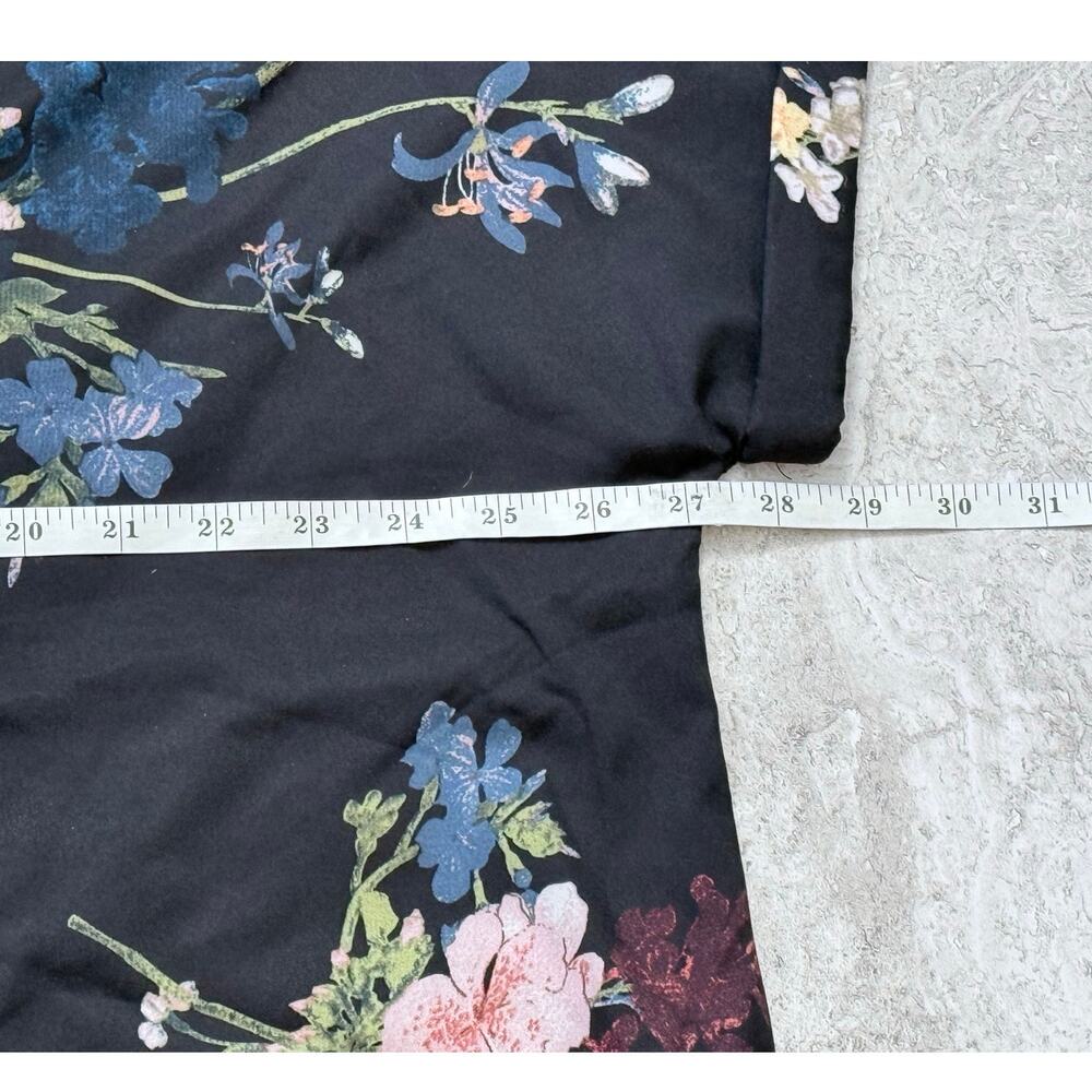 Womens Plus Size Floral Blouse with Notch Neck Cuffed Sleeve Size 3XL - Picture 6 of 13